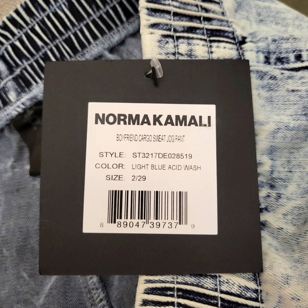 Norma Kamali | BF Cargo Denim Jogger - Picture 5 of 5